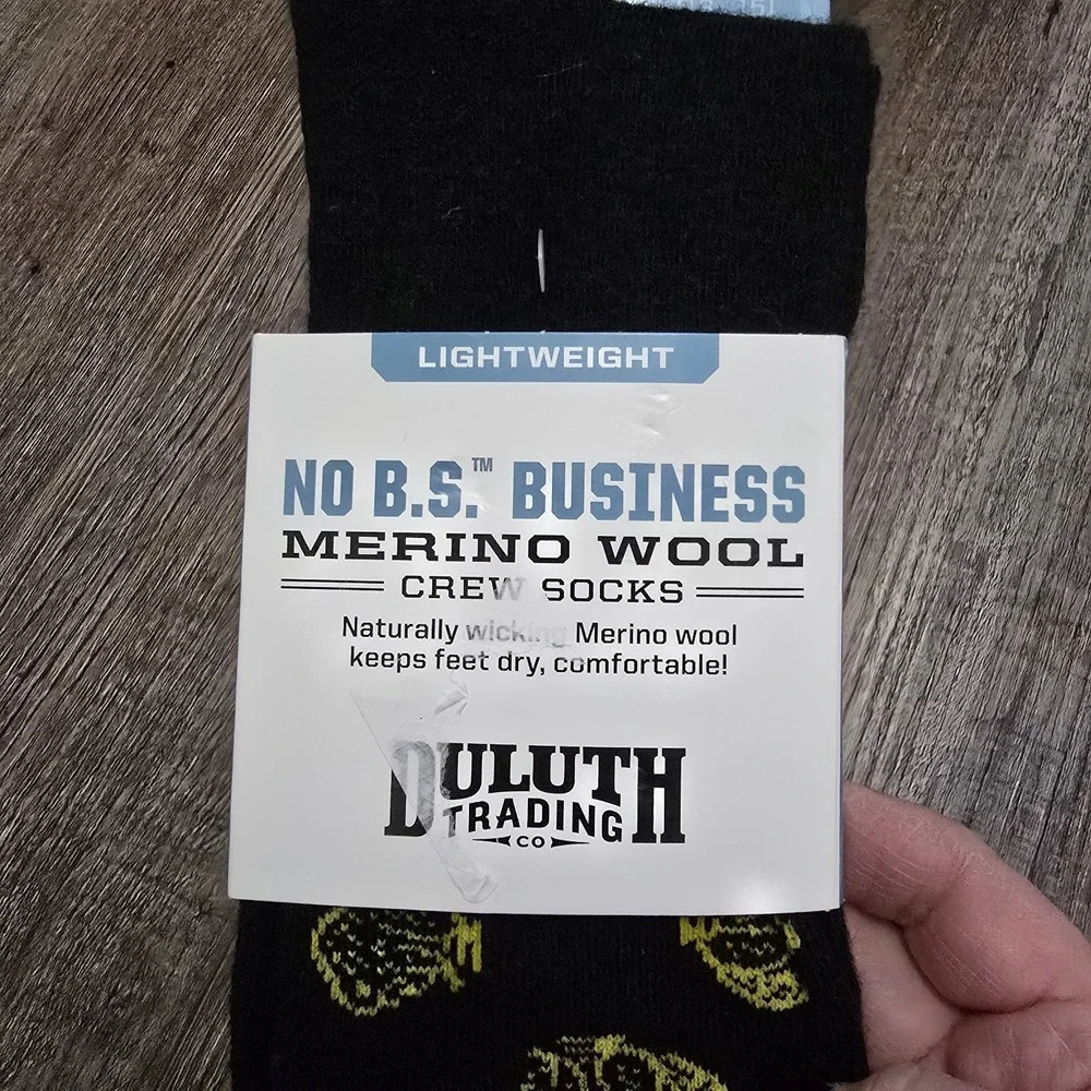 Duluth Trading Co Angry Beaver Men's Lightweight Wool Duluthed-Up Dress Socks XL